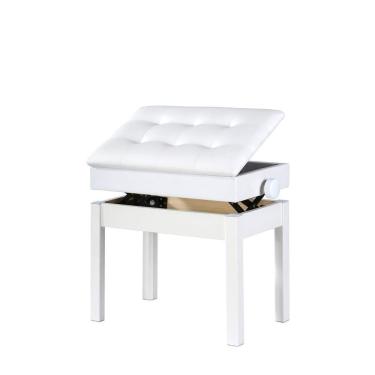 Imagem de Banqueta Branca,Banco De Piano,Teclado C/Ajuste Altura,Baú
