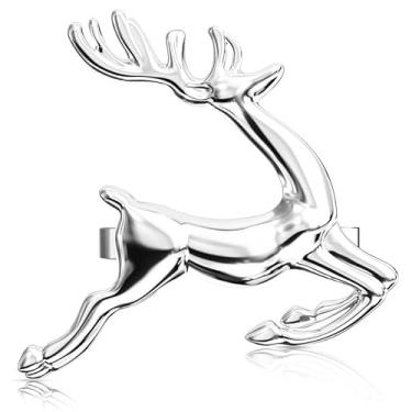 Imagem de Conjunto de 2 anéis de guardanapo de Natal de rena prateada, anel de suporte de guardanapo para decoração de mesa de jantar de Natal, guardanapos de pano, recepções de casamento, festas de fim de ano