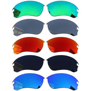 Imagem de Acefrog 5 pares de lentes polarizadas de substituição para óculos de sol Oakley Flak Draft OO9364 67 mm, ajuste perfeito, à prova de estilhaçamento, antiarranhões, pacote econômico