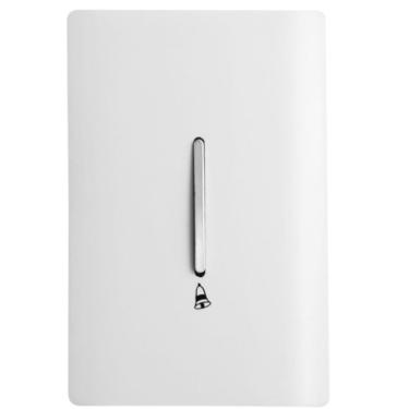 Imagem de Pulsador Para Campainha Vertical Cromada Com Placa 4x2 Branca - Dc-120017 - Novara