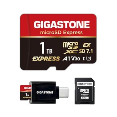 Imagem de GIGASTONE Cartão de memória 1TB microSD Express, MicroSDXC Express SD 7.1, velocidade até R/W 800/650MB/s compatível com Nintendo-Switch 2, câmera profissional, A1 V30 U3, com adaptador e leitor de