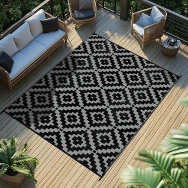 Imagem de Tapete ao ar livre Favoyard 244x305 cm impermeável reversível