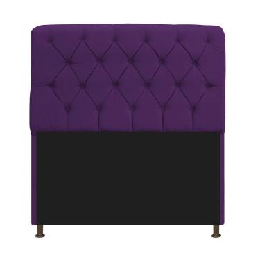 Imagem de Cabeceira Estofada Lady 195 Cm King Size Com Capitonê Suede - Doce Sonho Móveis Roxo