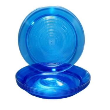 Imagem de Prato acrilico 15cm azul translucido c/10un. - Elite