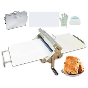 Imagem de CNAOHGHN TáBua De Pastelaria E Rolo De Fondant,Com Manivela E Espessura AjustáVel De 0,5 A 17,5 Mm Ou De 0,5 A 27 Mm, Laminadora Manual De 11"/16" Para Massa Folhada E Croissants