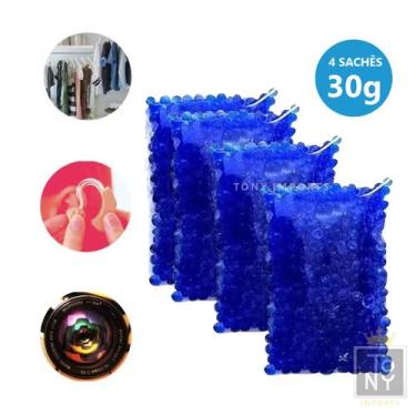 Imagem de Kit 4 sachês silica gel desumidificador aparelho auditivo - tony impor