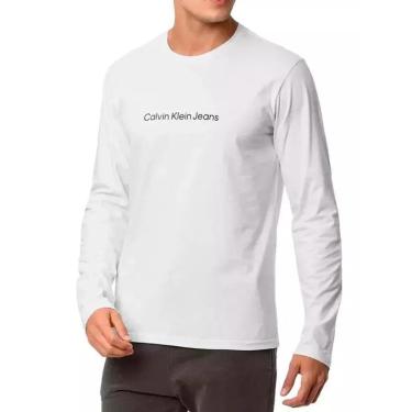 Imagem de Camisa Calvin Klein Jeans Manga Longa Logo Branca - CKJM110-0900-Masculino
