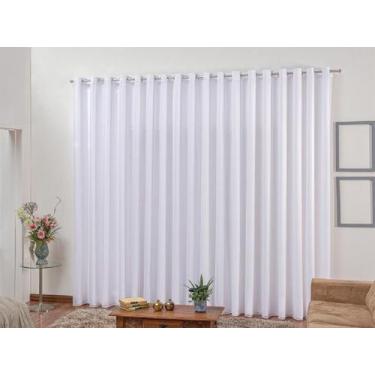 Imagem de Cortina De Varão Voil Branco 2,80X2,30 Com Forro Microfibra - Lm Deton