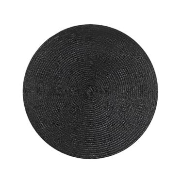 Imagem de kit 4/6 peças jogo americano redondo sousplat cozinha jantar descanso de prato sousplat cozinha(Preto 10 Unid.)