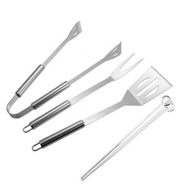 Imagem de Kit Churrasco Premium 7 Peças, Conjunto de Utensílios em Aço Inox com Espetos, Garfo, Espátula e Pegador, com Estojo de Transporte