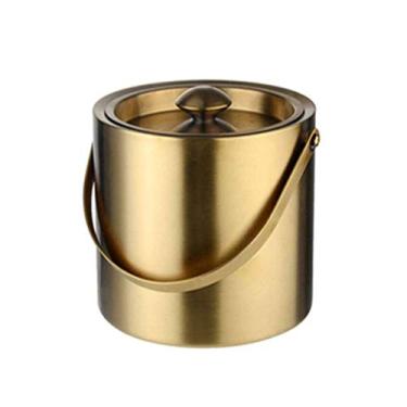 Imagem de Balde de gelo de aço inoxidável com isolamento duplo balde de grão de gelo champanhe vinho tinto balde de gelo