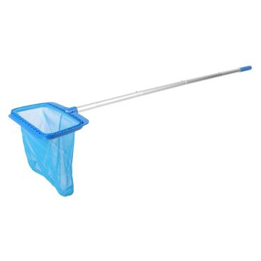 Imagem de Multi-Wits Rede de escumadeira de piscina com haste longa, malha fina para piscinas, banheiras de hidromassagem, spas e fontes, material de nylon resistente, fácil de instalar e usar, rápido de folhas