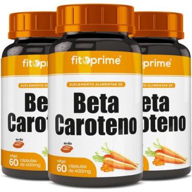 Imagem de Kit 3 Beta Caroteno 400Mg 60 Cápsulas Fitoprime