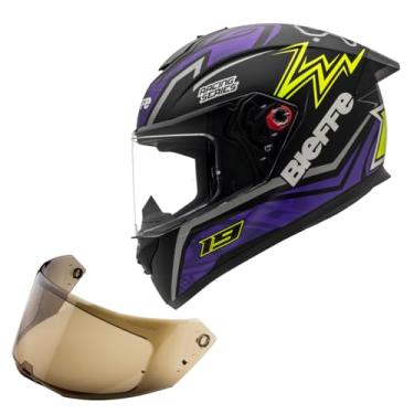 Imagem de Capacete Bieffe B12 Qtr Roxo Fosco Aerofolio + Viseira Fume (62)