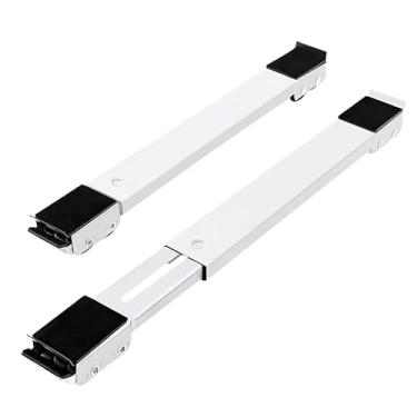 Imagem de Suporte Universal de Alumínio com Rodinhas, Base Carrinho para Geladeira, Fogão e Máquina de Lavar, Movedor de Aparelhos Durável (Branco 2 uni)