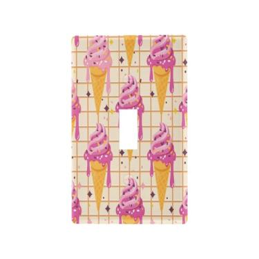 Imagem de Blueangle Capa para placa de parede para interruptor de luz - Capa decorativa para interruptor de luz com padrão de sorvete, placa de parede, tamanho 1 - gangue 4,53 x 2,76 polegadas (27)