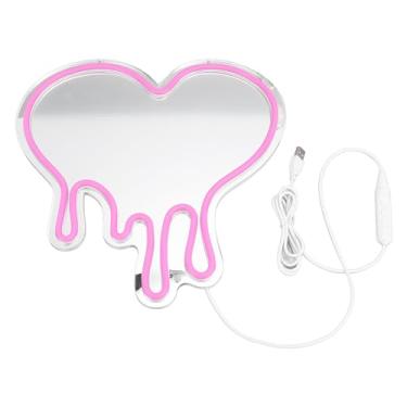 Imagem de Hztyyier Lâmpada LED Regulável de Sinal de Néon de Coração Rosa para Decoração de Casa Atmosfera Romântica Luz de Parede de Coração USB para Quarto de Meninas, Quarto, Presente de Dia das Mães Acrílico 30,5x30,5cm