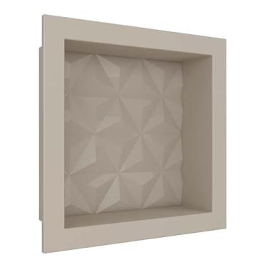 Imagem de Nicho Para Banheiro 30x30x10 Mármore Sintético Cozimax Bege Textura
