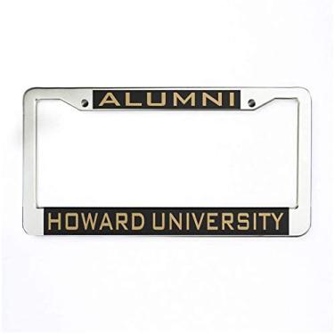 Imagem de Howard University Molduras de placa de carro de alumínio personalizado moldura de etiqueta de carro e parafusos para veículos dos EUA