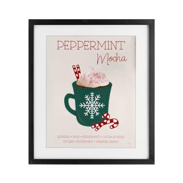 Imagem de Stupell Industries 'Peppermint Mocha Seasonal Drink', Impressão emoldurada sob vidro, preto, 33 x 40