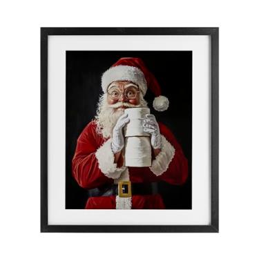 Imagem de Stupell Industries "Santa Has Your TP", Impressão emoldurada sob vidro, preta, 33 x 40 cm