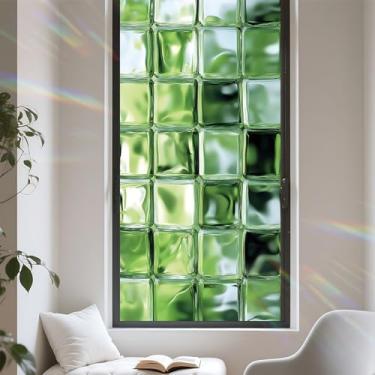 Imagem de Película de privacidade para janela, design de vitral com aderência estática, proteção solar, não adesiva, capa removível para escritório doméstico 43 x 100 cm (nº 3)