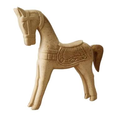 Imagem de Ｂｅｓｇａ Escultura de Cavalo de Madeira Inacabada para Pintar, Estatueta de Cavalo Sem Pintura para Mesa, Ideal para Festas, Inaugurações de Casa Ou Estantes, Estilo E