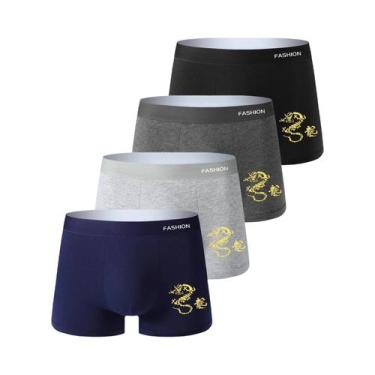 Imagem de Conjunto De 4 Cuecas Boxer Masculinas Confortáveis E Respiráveis Estil