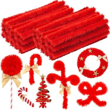 Imagem de Hotop 60 peças de limpadores de cachimbo extragrossos 30 mm jumbo hastes de chenille grosso suprimentos de artesanato limpadores de cachimbo para crianças iniciantes DIY arte artesanato decorações