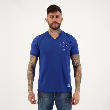Imagem de CAMISA RETRO CRUZEIRO 1976 ESCUDO BORDADO, MASCULINA, P