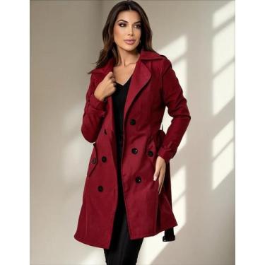 Imagem de Casaco Feminino Sobretudo Forrado Trench Coat - proprio, GG