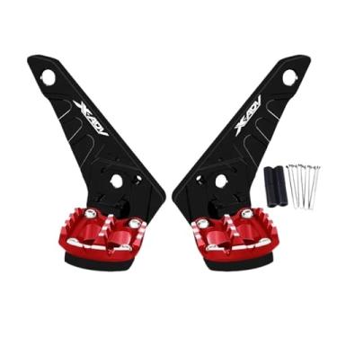 Imagem de Anti-derrapante CNC Pedal Traseiro Descanso De Pé Dobrável Apoios De Pés Passageiro Footpegs Para XADV 750 Xadv750 2021 2022 2023(Black Red 2)