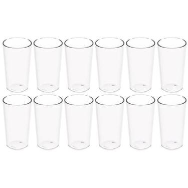 Imagem de Kit 12 Copos Altos 500ml Plástico Incolor Long Drink Crippa Refeitório