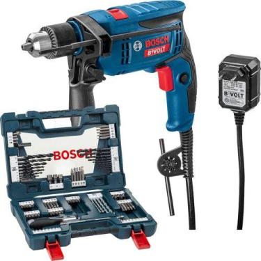 Imagem de Kit Furadeira Impacto Parafusadeira Bosch Gsb13re 750w Bivolt Com 91 P