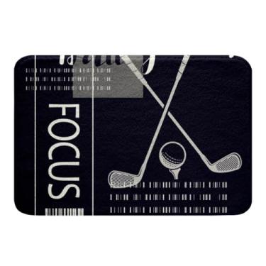 Imagem de Erosebridal Tapete de banho de golfe 51 x 81 cm, conjunto de tapetes de banheiro com tema esportivo infantil para quarto de meninos e meninas, azul escuro, branco, golfe, bola para jogos, decoração de