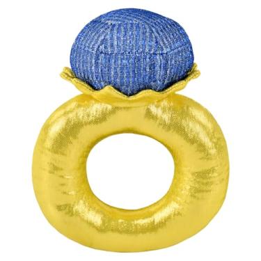 Imagem de LyssKMK Brinquedo de Dia dos Namorados para cães com formato de anel de safira com corda de algodão integrada, presente de festival com tema de amor interativo para cães e filhotes