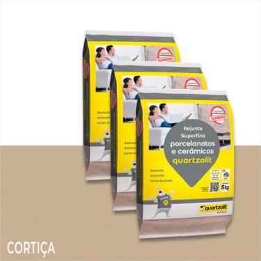 Imagem de kit c/ 3 Rejunte Porcelanato E Cerâmicas Antimofo Quartzolit 5kg Cores