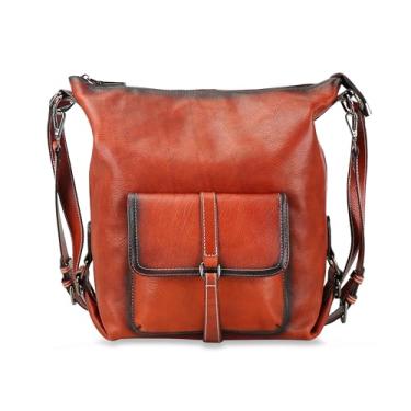 Imagem de LETEULO Bolsa Hobo para mulheres, bolsa transversal, mochila e bolsa de ombro de couro, Marrom