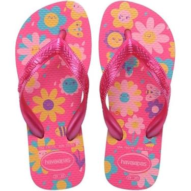 Imagem de Chinelo, Havaianas, Infantil, Kids, Flores, 33 e 34, Rosa Flux