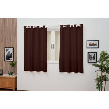 Imagem de Cortina Oxford Tecido 2,00x1,40 sala/quarto-Tabaco - Filomena