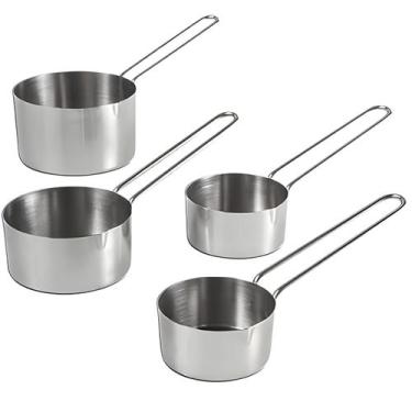 Imagem de Medidor Inox Cozinha 4 Unidades Xícara Copo Brinox Pratic