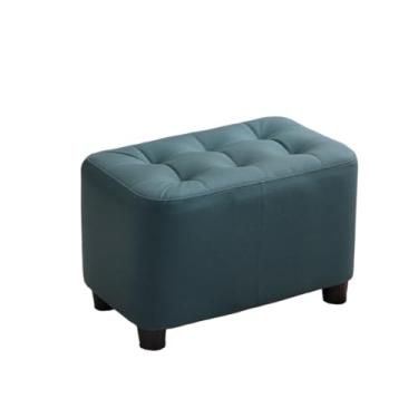 Imagem de Banqueta para engraxar sapatos para quarto pequena casa tecido de madeira maciça sofá apoio para os pés porta da sala de estar banco de casa banco de cama (verde escuro)