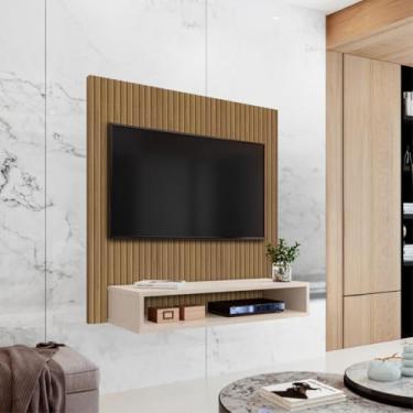 Imagem de Painel Para Tv Smart Moderno 32 Polegadas Com Nicho/Suporte de Parede/Sala/Escritório/Quarto (RIPADO OFF WHITE)