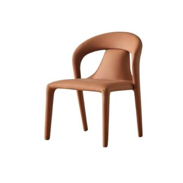 Imagem de CFGH6FDF Cadeiras de jantar modernas de cozinha de couro sintético para sala de cozinha sem braços para sala de estar e jantar (laranja)