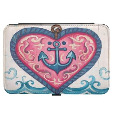 Imagem de Burbuja Caixa de joias de viagem com coração dos namorados, presente para mulheres e meninas, estojo de joias portátil de couro PU organizador para brincos, anéis, colares e pulseiras