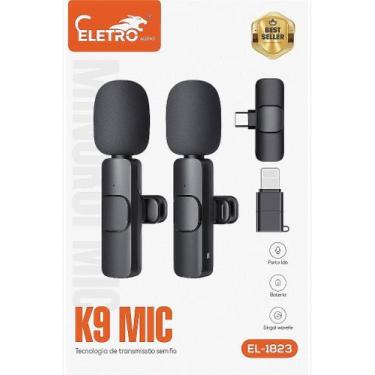 Imagem de Microfone Sem Fio K9 Eletro EL-1823 - Ideal para Vídeos, Lives e Aulas