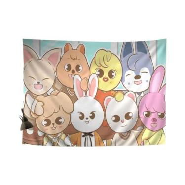 Imagem de Tapeçaria De Anime Kpop Stray Kids SKZOO, Decoração De Parede Hippie P