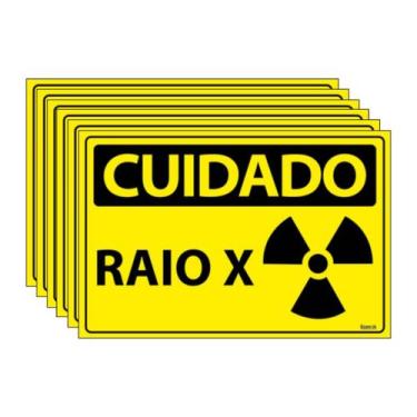 Imagem de Combo 6 Placas De Sinalização Cuidado Raio X 30x20 Ecom IA - SC91 F9e