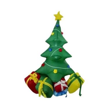Imagem de Decoração Inflável Para Exterior: Papai Noel, Rena, Trenó, Árvore De N