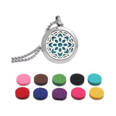 Imagem de Colar Difusor De Perfume Em Aço Inoxidável 316L Para Óleos Essenciais 